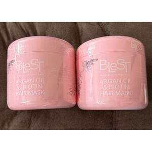 Lot (2) Blest Argan Oil & Biotin Hair Mask 16.9 Oz